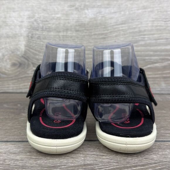 Ecco Bluma Women’s Sz 8.5/EU 39 Slingback Strap Black Red Hook & Loop Sandals - Picture 4 of 10